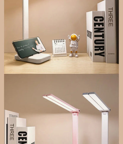LED Desk Lamp 3 Levels Dimmable Touch Night Light USB Rechargeable Eye Protection Foldable Table Lamp