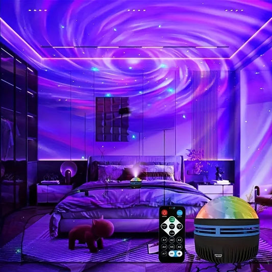 LED Galaxy Night Light Projector – Starry Sky Lamp with Remote Control and 7 Lighting Modes