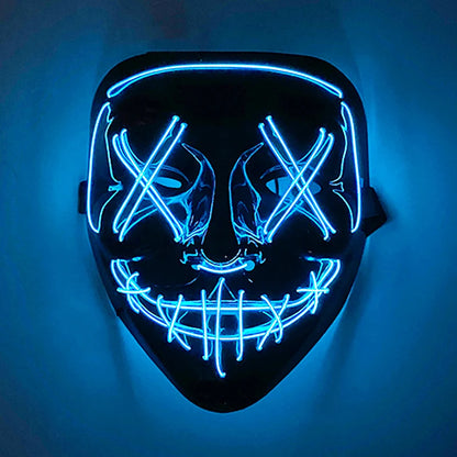 Wireless Scary Glowing Mask – LED Luminous Purge Mask for Halloween and Party Events