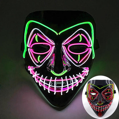 Wireless Scary Glowing Mask – LED Luminous Purge Mask for Halloween and Party Events