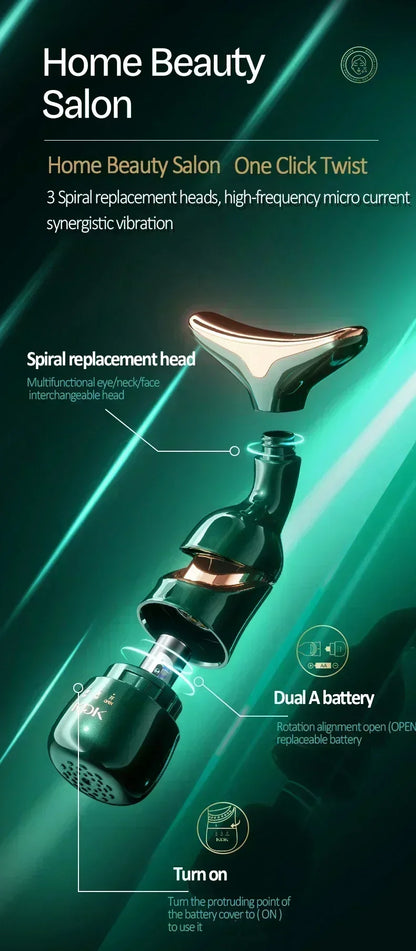 3 in 1 Facial Lifting Device Neck Facial Eye Massager for Anti Aging and Skin Tightening