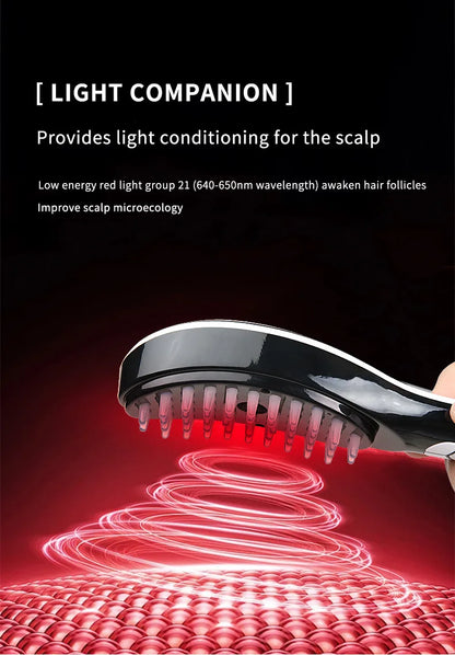Electric Spray Massage Comb – LED Hair Growth & Scalp Care Vibration Massager Brush