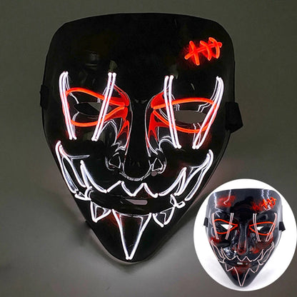 Wireless Scary Glowing Mask – LED Luminous Purge Mask for Halloween and Party Events