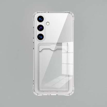 Transparent Card Slot Silicone Case for Samsung Galaxy