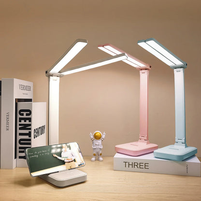 LED Desk Lamp 3 Levels Dimmable Touch Night Light USB Rechargeable Eye Protection Foldable Table Lamp