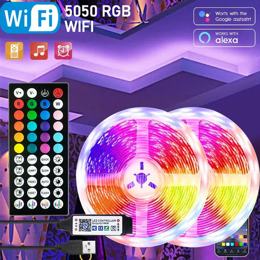 RGB LED Strip Lights – Flexible Room Lighting with App and Remote Control