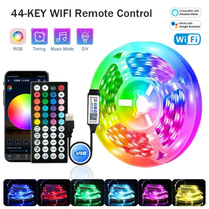 RGB LED Strip Lights – Flexible Room Lighting with App and Remote Control