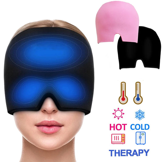 Gel Ice HGel Ice Headache & Migraine Relief Hat – Cold & Hot Compress Therapy Capeadache Migraine Relief Hat Cold Compress Therapy Cap Ice Head Wrap Pack Eye Mask For Pressure Relieve Pain Ice Hat