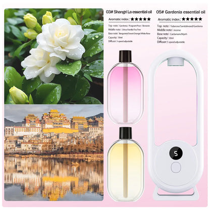 Rechargeable Portable Aroma Diffuser – Essential Oil Aromatherapy Machine with Timed Air Freshener Modes