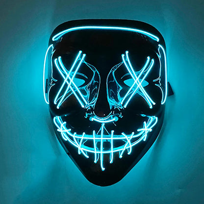 Wireless Scary Glowing Mask – LED Luminous Purge Mask for Halloween and Party Events