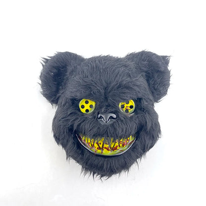 LED Glowing Bloody Bear Mask – Horror Plush Rabbit & Bear Cosplay Mask for Halloween and Festivals