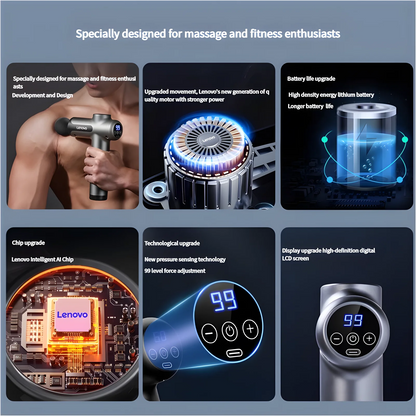 Lenovo Deep Tissue Massage Gun for Muscle Recovery and Relaxation