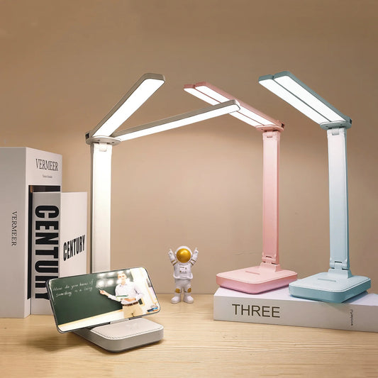 LED Desk Lamp 3 Levels Dimmable Touch Night Light USB Rechargeable Eye Protection Foldable Table Lamp