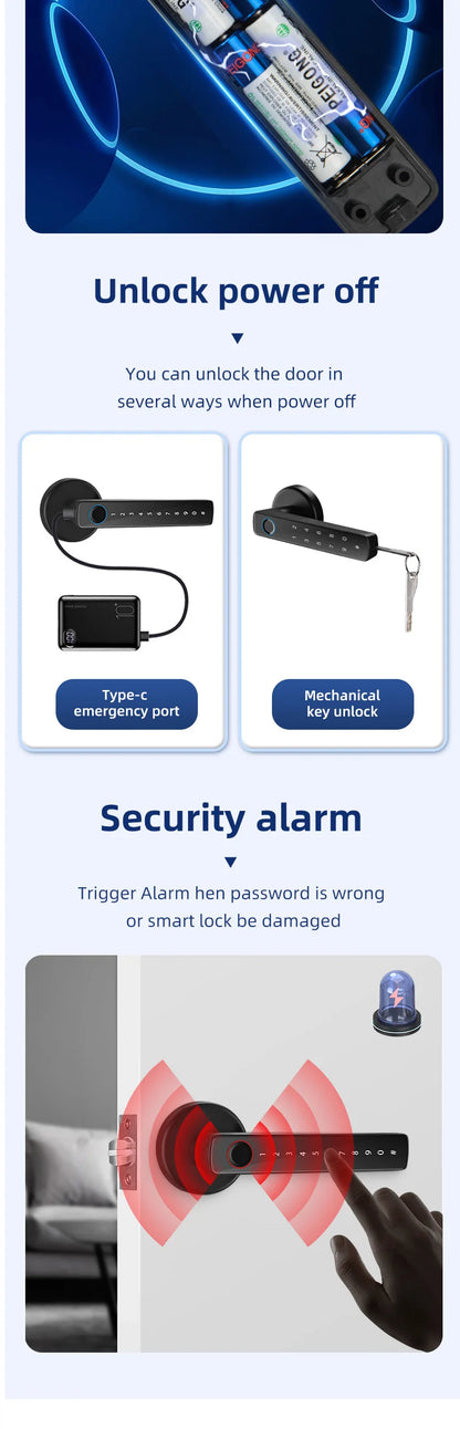 Tuya BLE Fingerprint Smart Door Lock