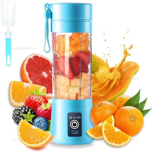 380ml Portable Electric Juicer – USB Rechargeable Mini Smoothie Blender for Travel and Kitchen Use