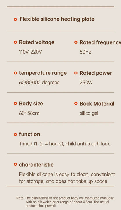 Flexible Silicone Heating Plate with Temperature Control