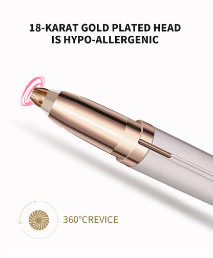Portable Electric Eyebrow Trimmer – Mini Painless Facial Epilator with LED Light