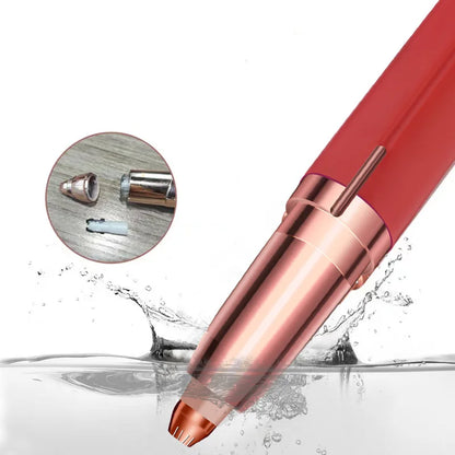 Portable Electric Eyebrow Trimmer – Mini Painless Facial Epilator with LED Light