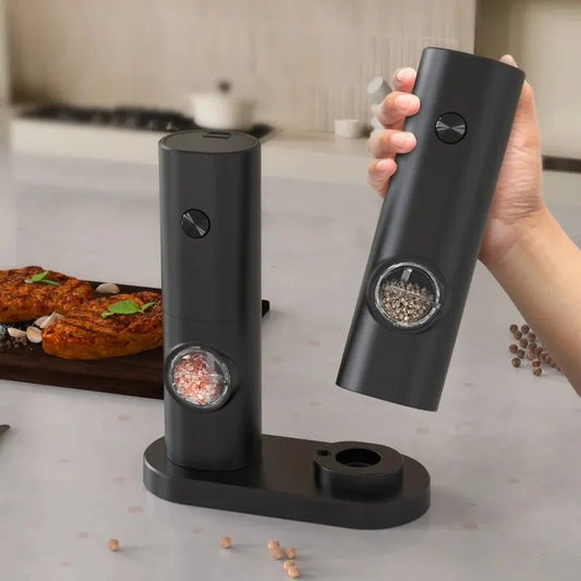 Electric Automatic Pepper and Salt Grinder – Adjustable Coarseness with LED Light
