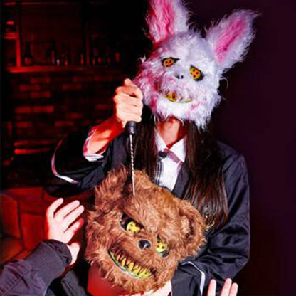 Bloody Plush Black Bear Mask – Full Face Horror Costume for Halloween & Cosplay Events