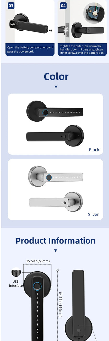 Tuya BLE Fingerprint Smart Door Lock