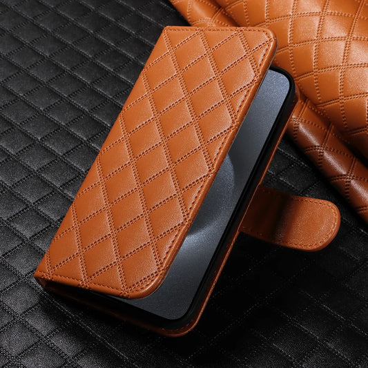 PU Leather Plaid Wallet Case for Samsung Galaxy
