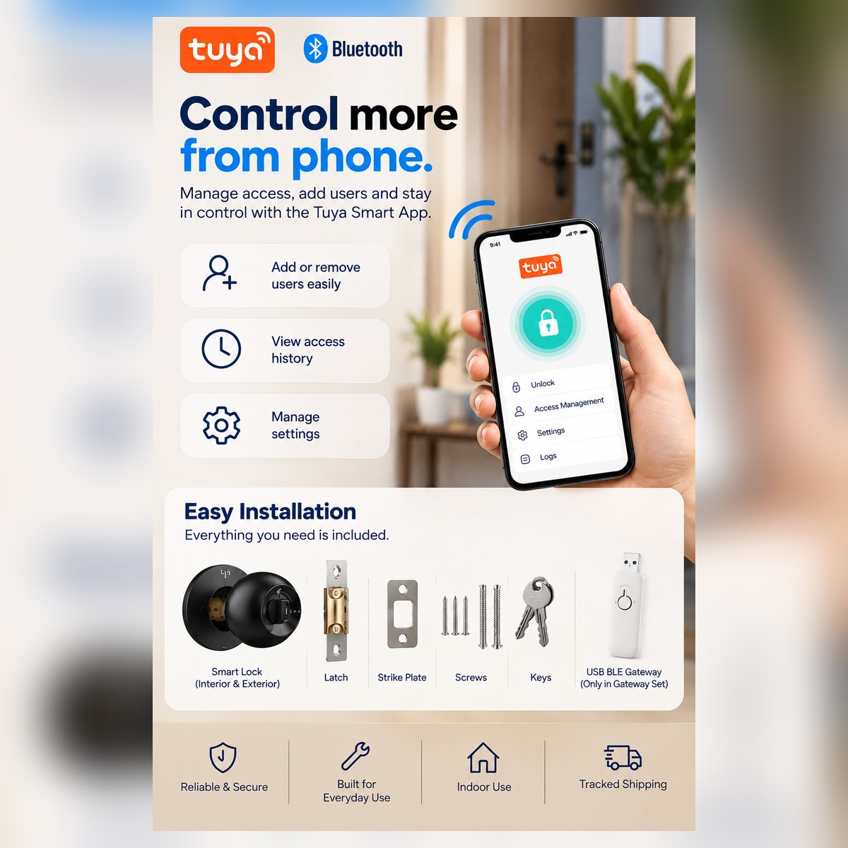 Tuya Biometric Fingerprint Smart Door Lock